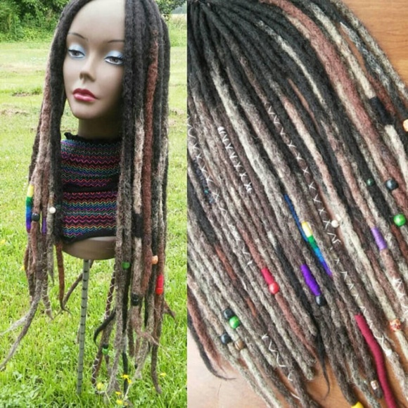 long black blonde brown ombre synthetic dreadlocks main image 6